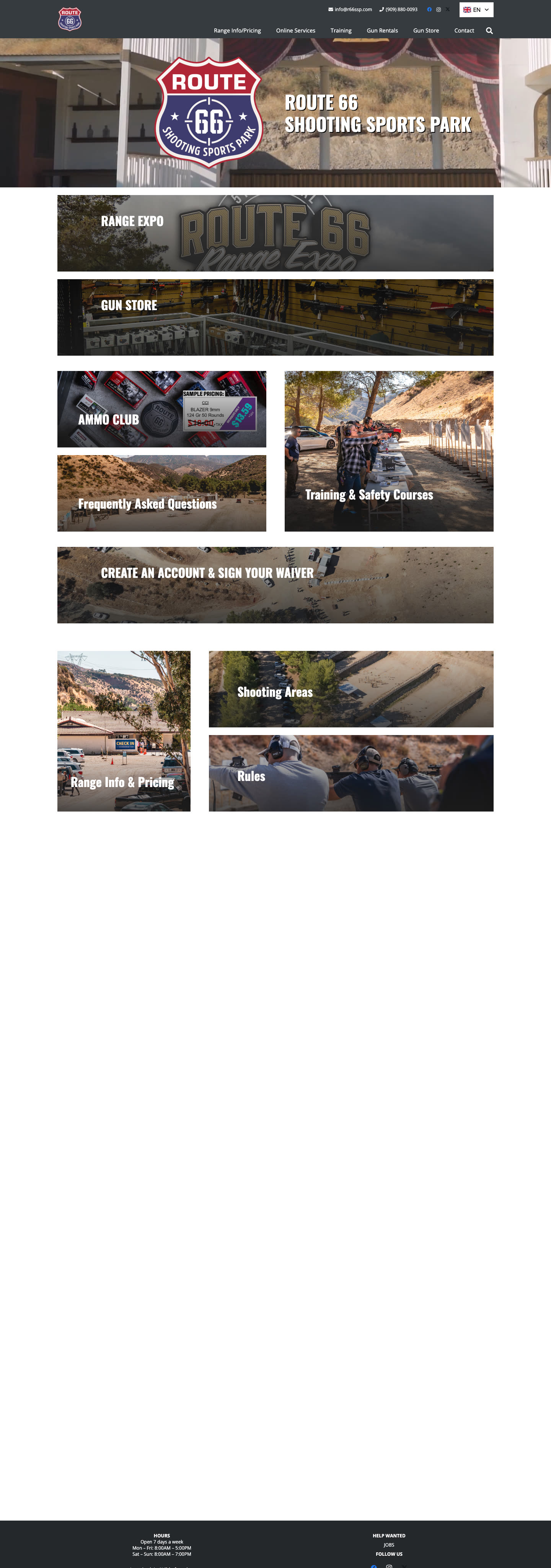 The Route 66 Shooting Sports Park homepage
